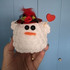Adorable White Plush Toy with Red Hat